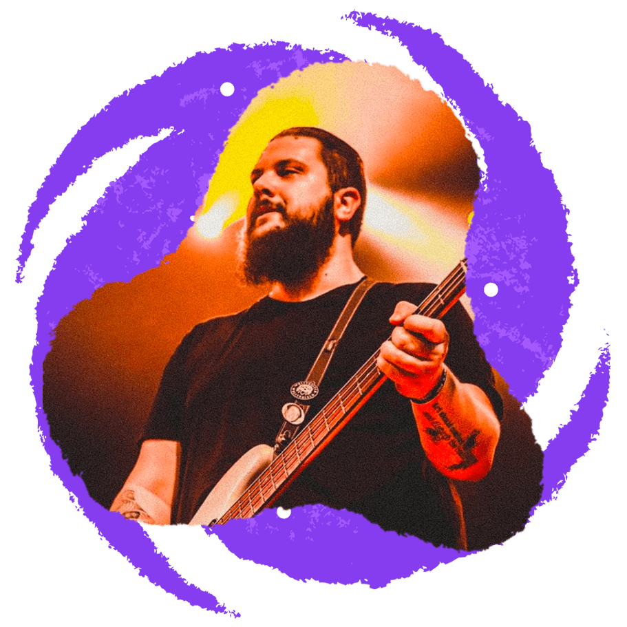 A picture of Tiago Schmidt playing bass