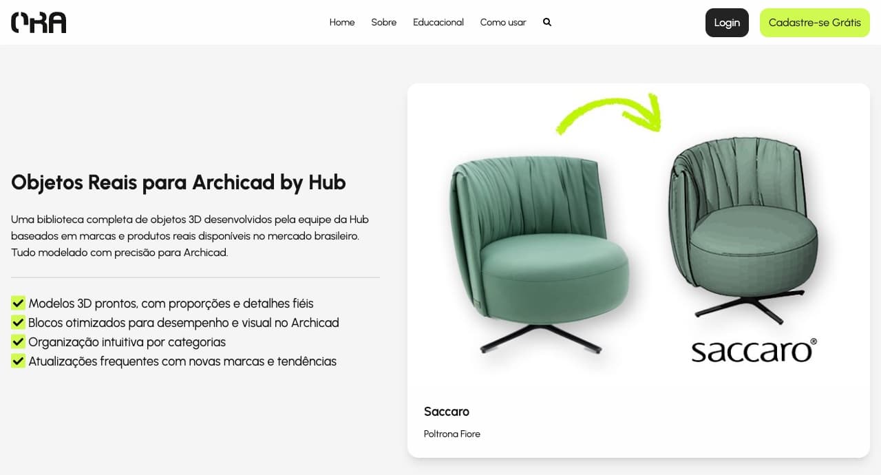 Screenshot of ORA — Objetos Reais para Archicad